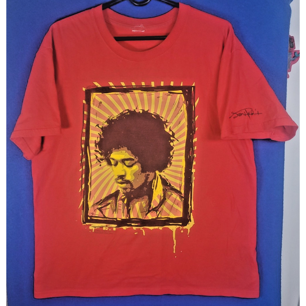 Vintage 2004 Jimi Hendrix T Shirt XL Red Hendrix Rock Men's Size XL